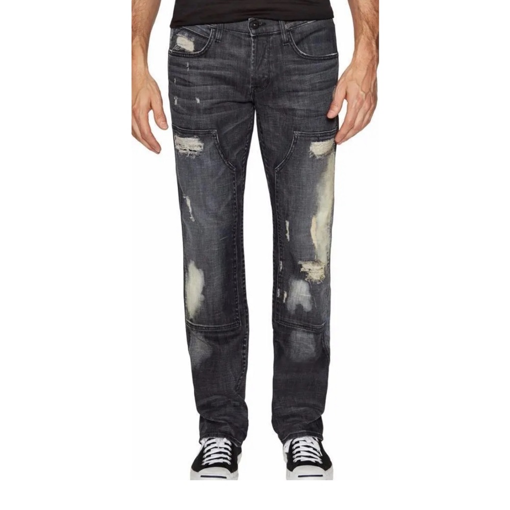 NWT $350 Mens Hudson Jeans Byron Work Wear Straight Leg in Corrupted
